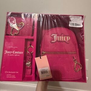 Juicy Couture Fuchsia 3 Piece Accessories Set